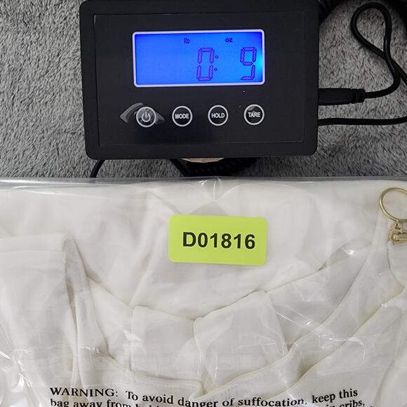 Lands End Top Womens 2X White Gold Zipper Shoulder Cuffed Cap Sleeves Stretch - Picture 11 of 11